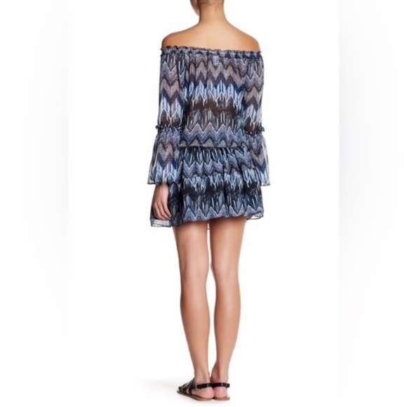 RED CARTER Indigo Blues Chiffon Beach Coverup Tunic - Picture 3 of 15